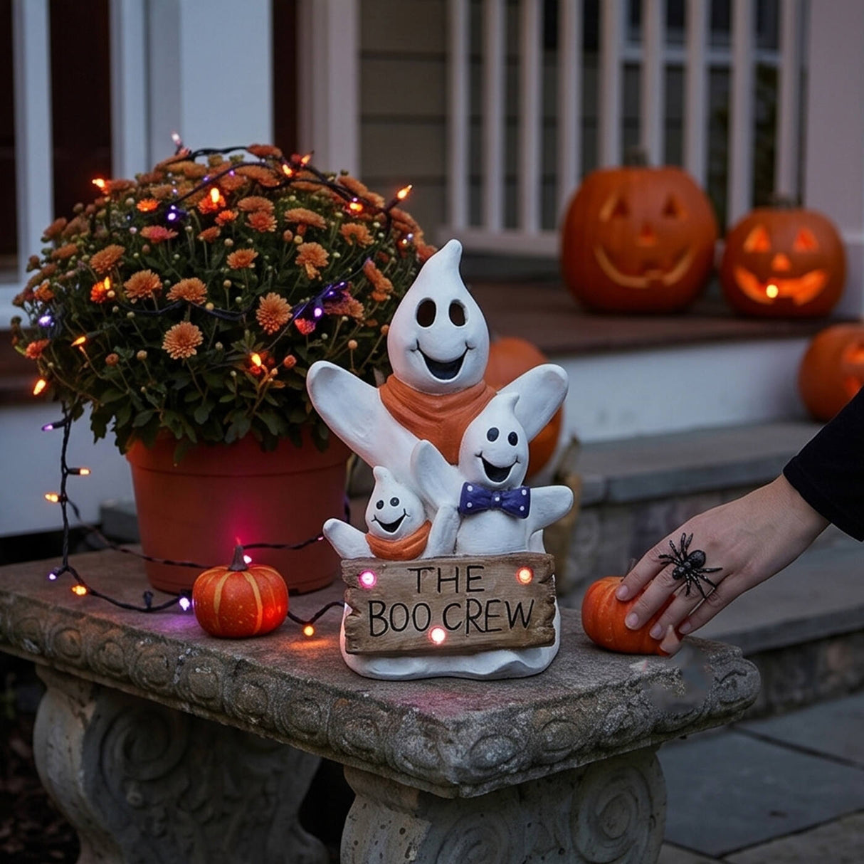 21IN Pre-Lit Boo Crew 3 Ghosts Table Decoration