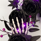 24 in. Halloween Bad to the Bone Wreath with LED Lights