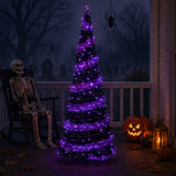 7.5 ft Pre Lit Black Halloween Tree with Orange LED Lights
