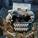 8 in Skull Typewriter with Rats Halloween Tabletop Decor
