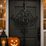 17IN Halloween “BOO” Metal Wreath Hanger Door Decoration