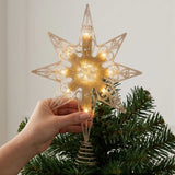 11 in. Tree Top Star with Battery Operated Warm White LED Lights