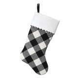 19IN General Store Collection Black & White Plaid Christmas Stocking