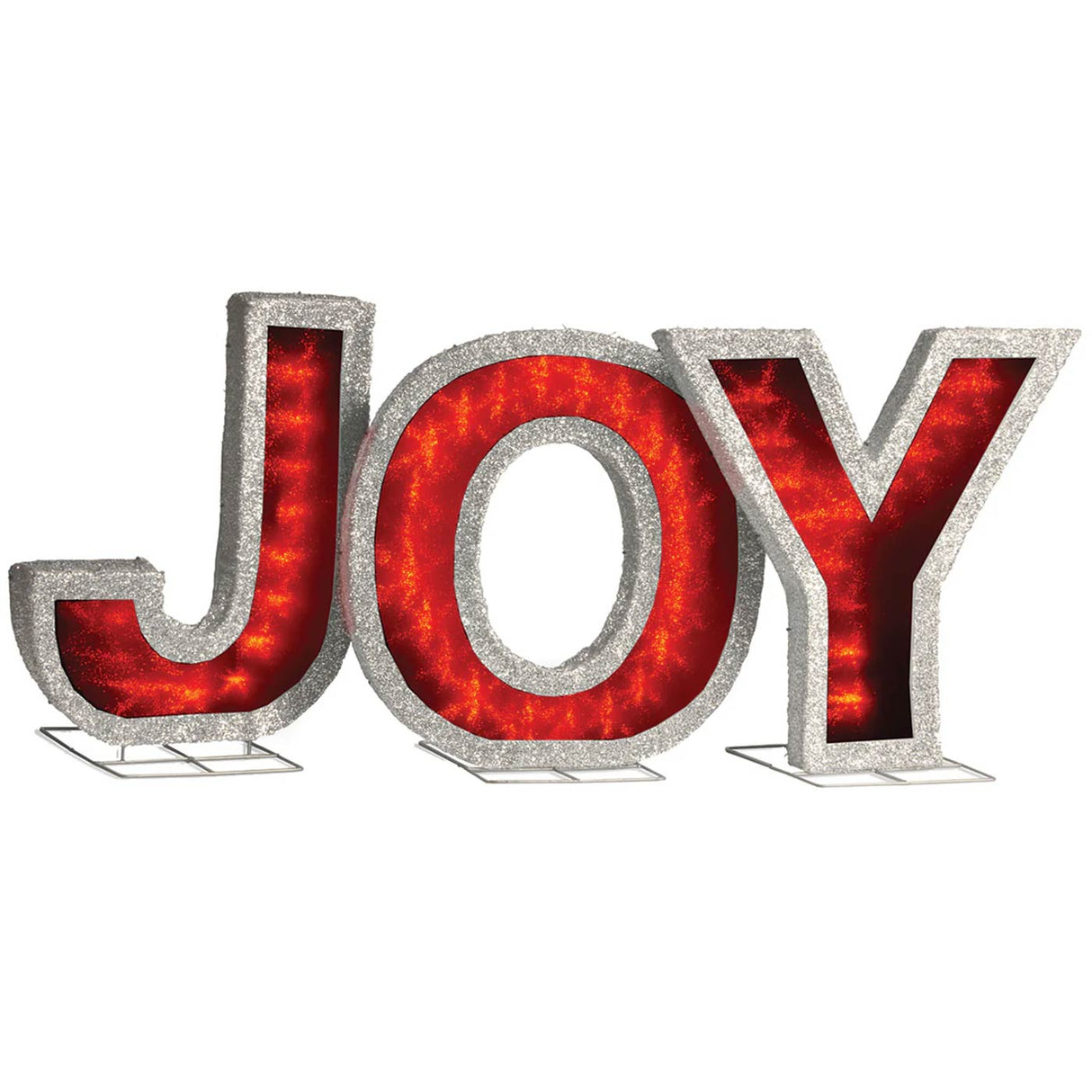 Pre-Lit LED JOY Christmas Decoration 55IN Color Changing Sign Plug-In