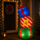 6 ft. Inflatable Gift Box Stack with LED Lights, Plug-In Christmas Yard Decoration