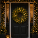 Pre-Lit 24 in. Norwood Fir Christmas Wreath with Twinkly Smart LED Lights