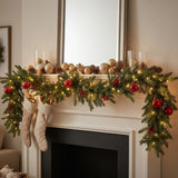 6FT Pre-Lit Scotch Creek Fir Garland with Warm White LED Lights