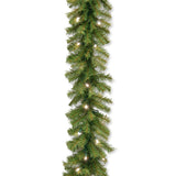 9FT Pre-Lit Norwood Fir Garland with Warm White LED Lights