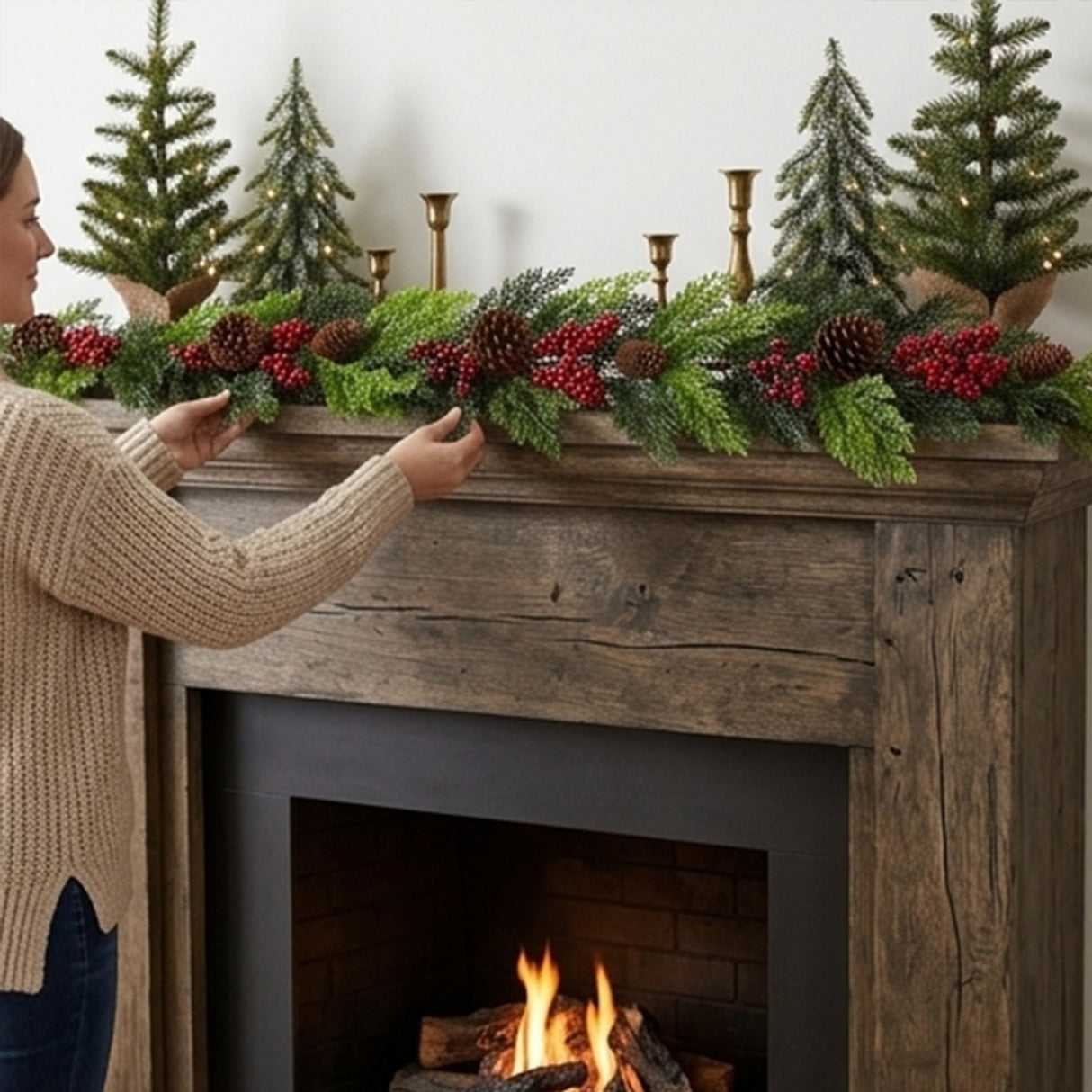 Christmas Joy Garland, 5 Foot Decorative Holiday Garland