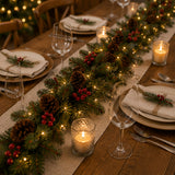 Pre-Lit Crestwood Spruce Garland with Warm White LED Lights, 9 Foot