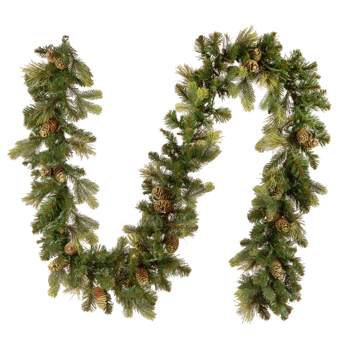 Pre-Lit Carolina Pine Garland with Clear Lights, 9 Foot (Plug-In)