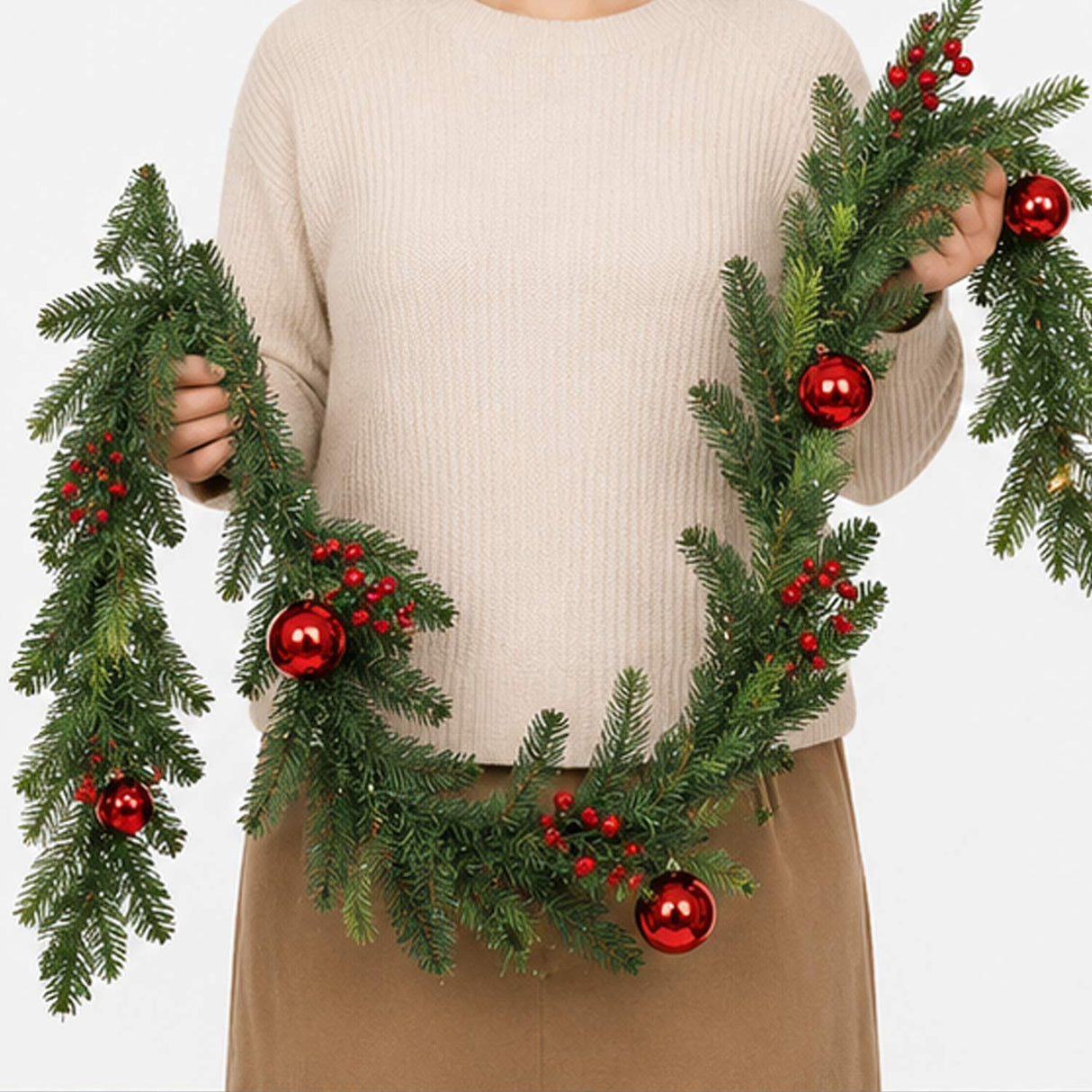 Pre-Lit First Traditions Scotch Creek Fir Garland, 6 Foot