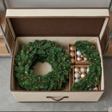 Pre-Lit Green Christmas Assortment Set – 2 Entrance Trees, Wreath & Garland with Multicolor LED Lights