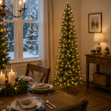 9ft Pre-Lit Downswept Douglas Fir Pencil Slim Tree with Dual Color LED Lights