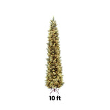 10ft Pre-Lit Carolina Pine Slim Artificial Christmas Tree with Clear Lights