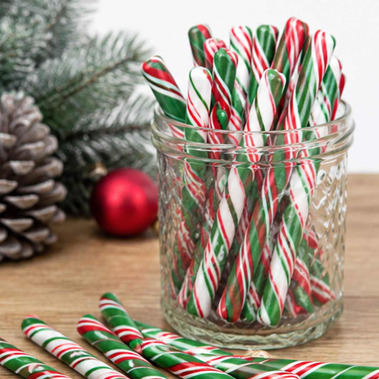 4.5" Christmas Apple & Cherry Hard Candy Sticks – 80 Pc (2 lbs Bulk Pack)