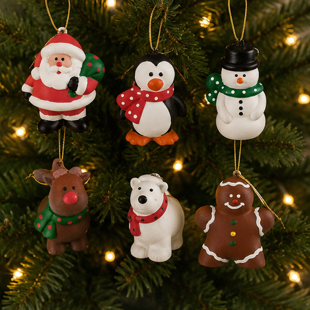 DIY Ceramic Holiday Character Christmas Ornaments 3 Inch 12 Pc