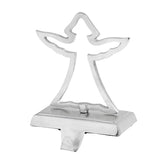 Angel Stocking Holder Silvertone Metal Christmas Mantel Decor