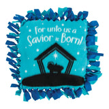 Nativity Silhouette Blue Fleece Tied Pillow Craft Kit 6 Pc DIY