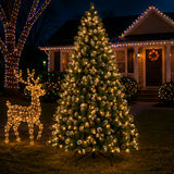 Pre Lit Flocked Christmas Tree with Pinecones Pre Decorated Design