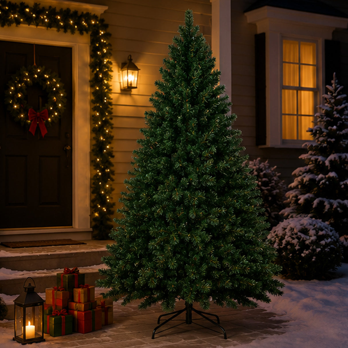 Artificial Green Pine Christmas Tree Unlit Classic Holiday Decor