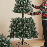 Pre Decorated Christmas Tree with Pinecones Flocked Branch Design