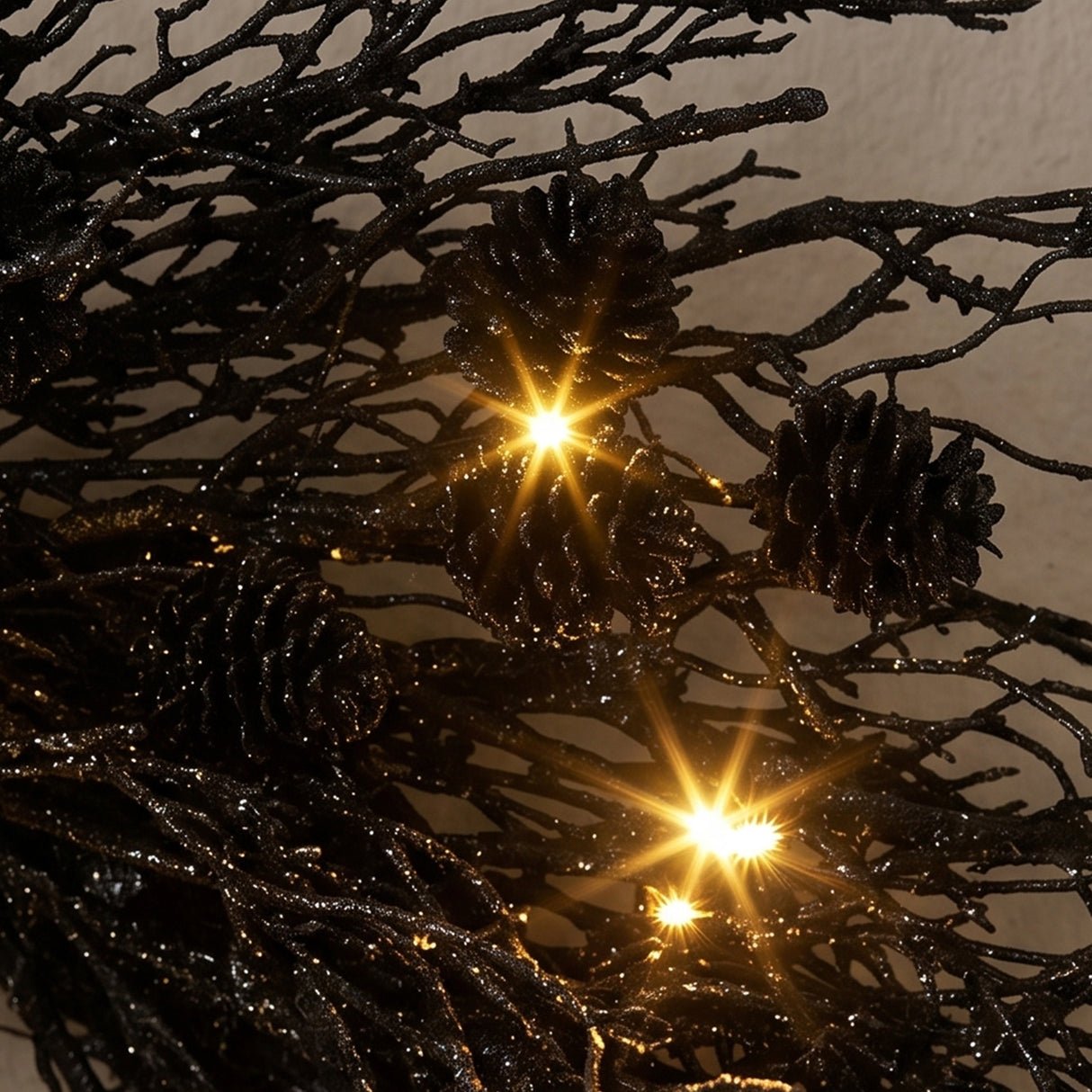 24 in. Pre-Lit Halloween Deadwood Twig Wreath with LED Lights