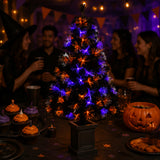 4 ft. Halloween Pre-Lit Black Fiber Optic Tree Decoration with LED Lights Plug-In