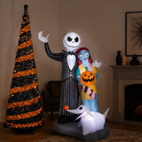 6 ft. Halloween Jack Skellington and Friends Inflatable Decoration with LED Lights