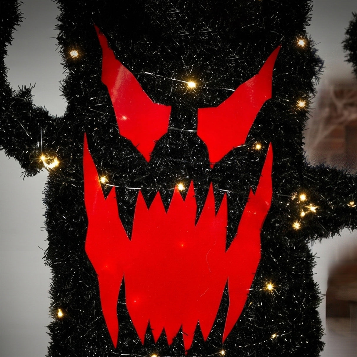 4 ft. Halloween Pre-Lit Frightening Face Tree Decoration Plug-In