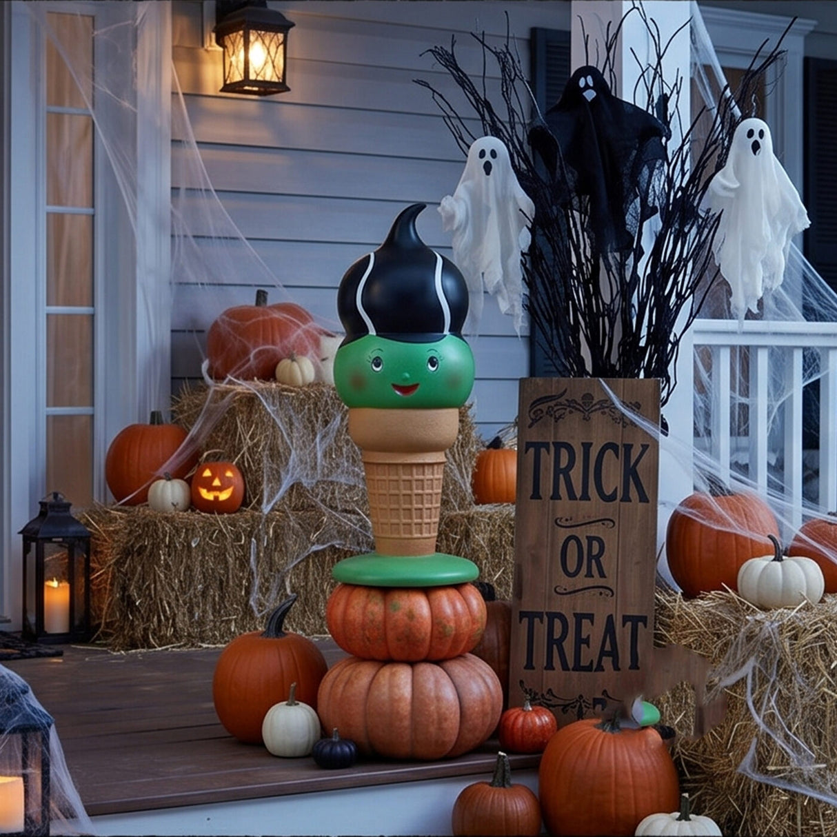 14 in Frankenstein I-Scream Cone Halloween Tabletop Decor