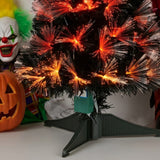 3 ft Black Fiber Optic Halloween Tree Candy Corn LED Plug In