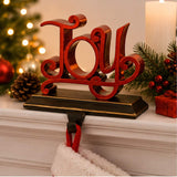 8IN JOY Christmas Stocking Holder with Gold Trim