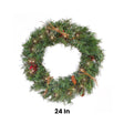 Pre-Lit 24 in. Glistening Pine Christmas Wreath with Warm White LED Lights