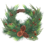 26IN Mixed Bristle Pine Christmas Wreath with Pinecones