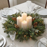 30IN Pre Lit North Conway Christmas Wreath with Clear Lights
