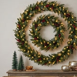 9FT Pre Lit Colonial Fir Garland with Dual Color LED Lights