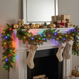 9FT Pre-Lit Norwood Fir Garland with Multicolor LED Lights