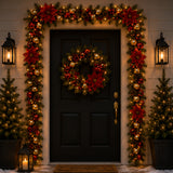 Pre-Lit Decorative Collection Holiday Garland with Clear Lights, 9 Foot (Plug-In)