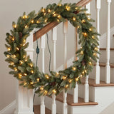 Pre-Lit Copenhagen Spruce Garland with Clear Lights, 9 Foot (Plug-In)
