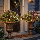 Pre-Lit Frosted Berry Urn Filler with Warm White LED Lights, 33 Inch