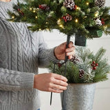 Pre-Lit Frosted Berry Urn Filler with Warm White LED Lights, 33 Inch