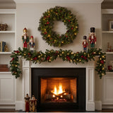 Pre-Lit Crestwood Spruce Wreath with Twinkly Smart LED Lights, 30 Inch