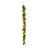 Christmas Bells Pine Garland with Pinecones & Gold Bell Accents, 6ft