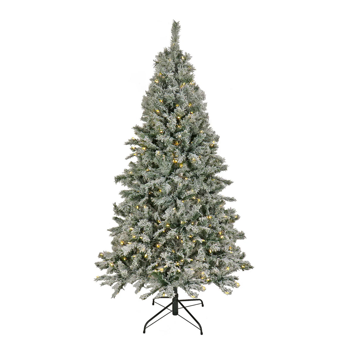 9 ft. Pre-Lit Snowy Harwich Hinged Tree with PowerConnect Warm White LED Lights, Plug-In