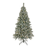 9 ft. Pre-Lit Snowy Harwich Hinged Tree with PowerConnect Warm White LED Lights, Plug-In