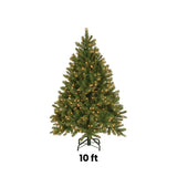 10ft Pre-Lit Downswept Douglas Fir Artificial Christmas Tree with Clear Lights