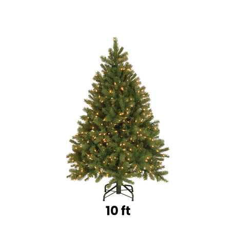 10ft Pre-Lit Downswept Douglas Fir Artificial Christmas Tree with Clear Lights