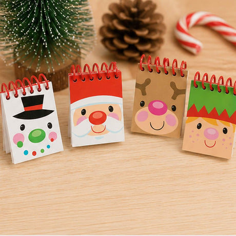 Bulk 48 Pc. Mini Cheery Christmas Spiral Notepads – 25 Pages Each