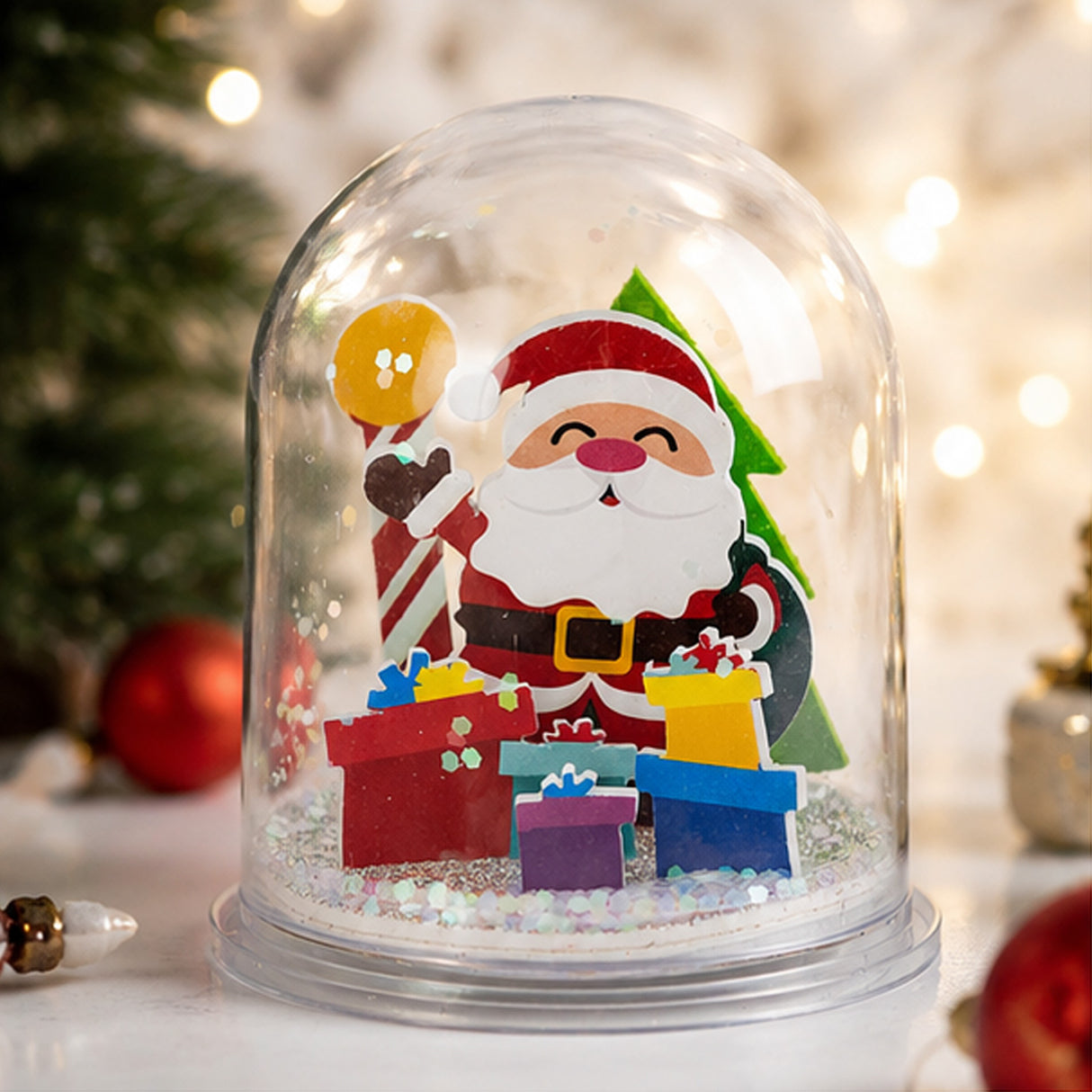Santa & Presents Snow Globe Christmas Craft Kit Makes 6